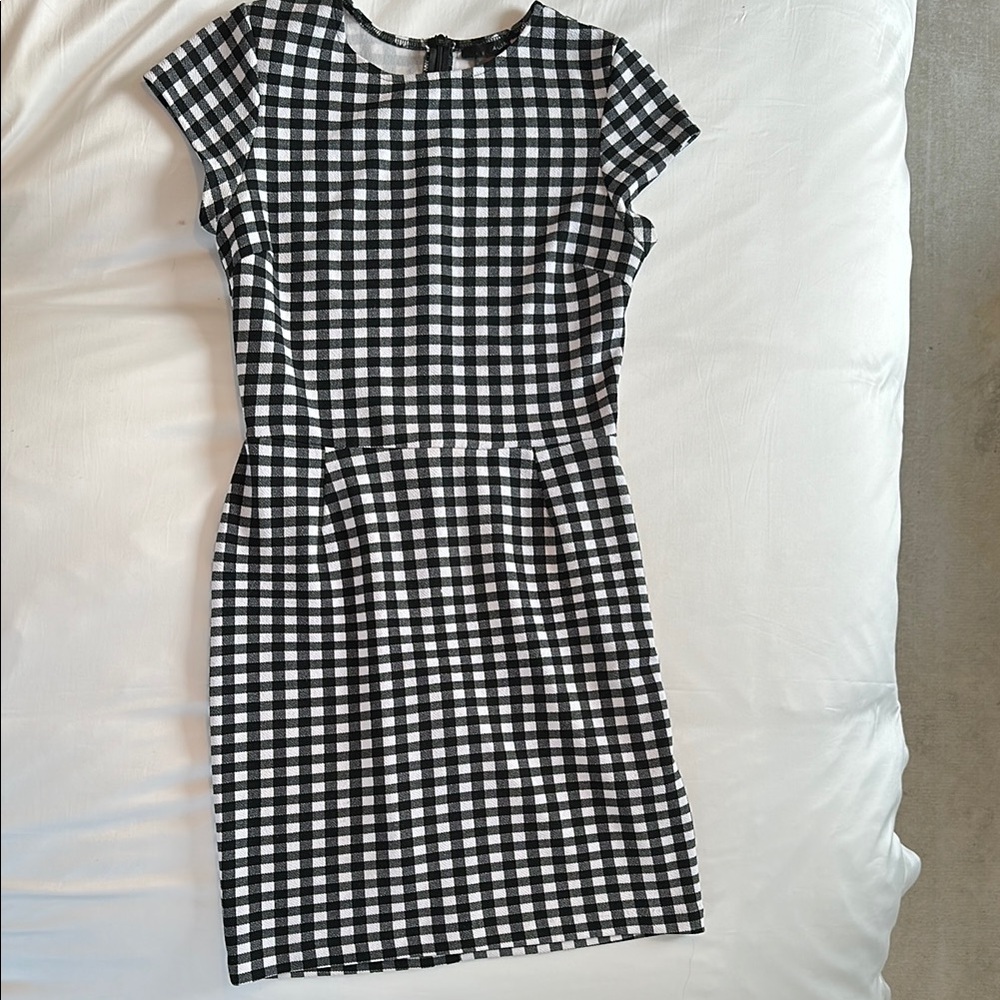Classic Black and White Checkered Dress
